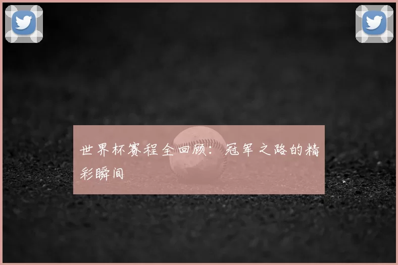 世界杯赛程全回顾:冠军之路的精彩瞬间